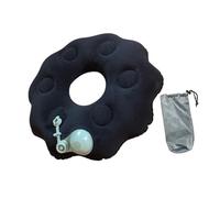 Generic Cuscino gonfiabile a per sedile, cuscino ergonomico pieghevole per coccige, floccato per uso quotidiano, divano, donna, casa, Nero con Borsa, Premere