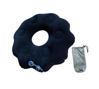 Generic Cuscino gonfiabile a per sedile, cuscino ergonomico pieghevole per coccige, floccato per uso quotidiano, divano, donna, casa, Nero con Borsa, Valvola a Molla