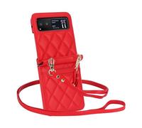 Generic Custodia a portafoglio per Motorola Moto Razr 40, con cinturino da polso, custodia a tracolla in pelle con 2 scomparti per carte di credito, cordino regolabile, custodia per telefono da donna