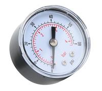 Generic Custodia Esterna in Metallo Manometro a Doppia Scala Connessione Posteriore BSPT da 1/8 Pollici per Pompa Dell'acqua del Compressore D'aria (0-60 psi, 0-4 bar)