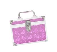 Generic Custodia per manicure, scomparto extra large a doppio strato, scatola per attrezzi per massaggi SPA, impermeabile, per elettricisti e artigiani, Rosa