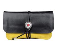 generic Custodia per Sigarette Creativa Genuine Leather Smoke Pouch Storage, Portable Rolling Travel Smoking Pipe Bag Holder per 2 Tubi e Accessori, Vintage Unisex/Giallo/18Cm * 11Cm