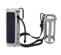 Generic Custodia protettiva in silicone per altoparlanti JBL Flip 6, custodia audio portatile per esterni, con tracolla e moschettone (grigio)