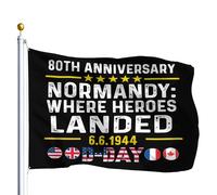 Generic D Day 80Th Anniversary : Where Heroes Landed Outfit Bandiera Pirata 90X150Cm Stagionale Divertenti Bandiera Da Cortile Striscione Per Fattoria Casa Balcone