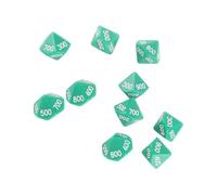 Generic Dadi Didattici con Numeri a 10 Facce, Resistenti, Leggeri, per L'educazione Ai Giochi, 10 Pezzi per Giochi da Tavolo e Insegnamento Digitale (GREEN)