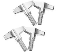 Generic Dado ad Alette per Supporto Piatti Batteria 4 Pezzi in Metallo Resistente Compatibile Set Jazz Manopola a Farfalla Regolabile Accessori per Strumenti a Percussione