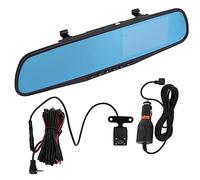 Generic Dash Cam a Specchio, Telecamera per Specchietto Retrovisore ABS con Schermo TFT da 4,3 Pollici, 1080P Anteriore 720P Posteriore, Monitor di Parcheggio con Registrazione in Loop per la Guida