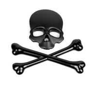 Generic Decalcomania Per Auto In Metallo Con Teschio E Ossa Incrociate 3D Adesivo Per Auto Argento Distintivo Logo Teschio Adesivo Per Auto In Metallo