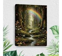 Generic Decorazione Artistica Da Parete Con Foresta, Paesaggio Incantato Della Foresta Magica, Botanica E Farfalle, Per Bagno, Camera Da Letto, Soggiorno, Cucina
