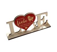 Generic Decorazione da scrivania a forma di cuore, ideale per, con scritta artistica o artigianato, centrotavola decorativo o regalo per la, Germania Rossa