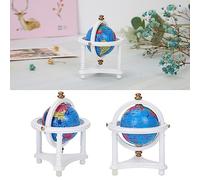 Generic Decorazione da Studio Girevole per Mini Globo per Casa delle Bambole per Bambola in Scala 1/12, Accessori per Casa delle Bambole di Alta qualità per il Soggiorno (WHITE)