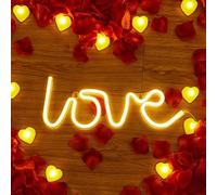 Generic Decorazione del Segno D'amore a LED Ad Alta Efficienza con Fori per Appendere, Adatta per Confessione e Proposta (Tipo di batteria: sono necessarie 2 batterie AA)