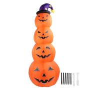 Generic Decorazione Gonfiabile di Zucca di Halloween da 2.4m che Si Illumina al Buio, con Luce LED Integrata Decorazione di 4 Zucche per Festival Giardini Portici Interni ed Esterni (Plug 220-240 V.)
