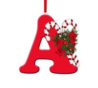 Generic Decorazioni natalizie con 26 lettere, ornamenti dell'alfabeto dalla A alla Z, materiale acrilico, stile tradizionale, ornamento da appendere, occasione natalizia