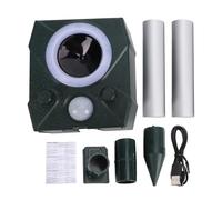 Generic Deterrente per Animali Ad Ultrasuoni per Esterni Umanitario con Luci LED Lampeggianti e 5 modalità Perfetto per Proteggere il Tuo Giardino e Cortile 1 unità (SJZ-118)