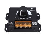 Generic Dimmer LED Affidabile Controller PWM 12V-24V 30A per Strisce Luminose Monocolore, Regola la luminosità Interruttore ON/OFF per Veicoli da Campeggio RV Yacht ABS Nero