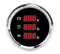 Generic Dispositivo di Misurazione della Tensione a Livello di Acque Reflue, 9 a 32 VDC Resistente Alla Nebbia Facile Leggere 52 Mm Connessione (Quadrante nero Lunetta argentata)
