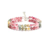 Generic Donne Rosa Naturale Preghiere Di Guarigione Braccialetto Di Cristallo Fatto A Mano Elastico Piccoli Gioielli,Rosa,16cm