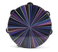 Generic Doppio Strumento Tamburello Portatile per Bambini, Pelle di Tamburo in Poliestere da 8 Pollici, Impugnatura Comoda, Coltiva la Cognizione del Colore (#2)