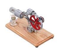 Generic Durevole Forte praticabilità Modello di Motore Stirling Diverse Applicazioni Osservazione del Vetro Regali per le Feste Strumenti Fisici di Apprendimento Automatico, Vetro, Argento, 1 X