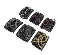 Generic Elasticità Pettine a Doppio Capelli, Calcio di Capelli Doppi Elastico 6pcs Accessorio di Allungamento per Panino