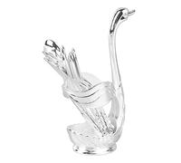 Generic Elegante Porta Cucchiaino da caffè a Forma di Cigno per L'arredamento Dell'ufficio del Bar di Casa, Lega Lucida a Specchio, Perfetto per Feste Ed Eventi (Supporto in argento con cucchiaio)