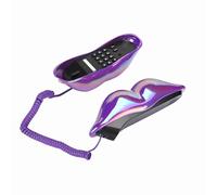 Generic Elegante Telefono Fisso da Scrivania con Labbra Viola, per gli Amici, Design Innovativo, Suono Chiaro, Telefono in Plastica Viola Intenso, 1 X di Ricevitore, Bello e Pratico per la Decorazione