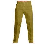 Generic Eleganti pantaloni da uomo, slim fit, elasticizzati, comodi, pratici, per il lavoro, il tempo libero, comodi, in tessuto, per il tempo libero, casual, da lavoro, giallo., M