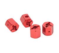 Generic Esagonale Ruota da 12 Mm in Lega di Alluminio Trasmissione Pratica Ed Efficiente per Axial SCX10 90046 per D90 1/10 RC Car 4 Pezzi (rosso)