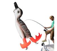 Generic Esca morbida per anatra, esca da pesca con doppia elica, esche galleggianti realistiche per la pesca della spigola con piedini spruzzati, per acqua dolce e salata