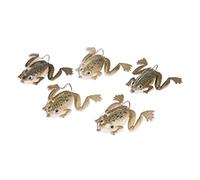Generic Esca per Rana in Gomma Morbida per la Pesca 5 Pezzi 3 G Piccola e Realistica Perfetta per Acqua Dolce e Salata (BROWN)