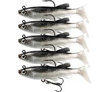 generic Esche da nuoto per pesca alla spigola, morbide esche da pesca Shad Minnow, trota, glaucomi, Crappie (A1-Weedness Pre Rigged Swim Baits-5pcs-8 cm)