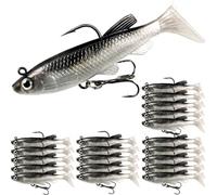 generic Esche da nuoto per pesca alla spigola, morbide esche da pesca Shad Minnow, trota, glaucomi, Crappie (A3-Weedness Pre Rigged Swim Baits-20pcs - 8 cm)