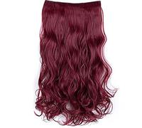 Generic Estensioni per Parrucche Sintetiche Opache Ad Alta Temperatura con 6 Clamp/Holder, Estensioni per Capelli Ricci Lunghi 23,5" per Regali, Resistenti Al Calore (rosso)