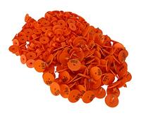 Generic Etichetta Auricolare per Pecora Ispessita, 100 Pezzi, per la Gestione delle Informazioni Sugli Animali, in Plastica Arancione (Etichetta auricolare arancione con parola)