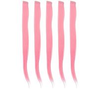 Generic Evidenzia Clamp/Holder per Parrucchino Confezione Singola, Clamp/Holder per Extension per Capelli Comoda Usare per Feste Cosplay, per Parrucchino Dritto Colorato 5 Pezzi 21,65" per Donna