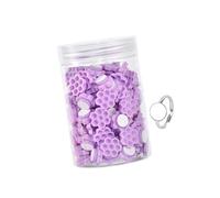 Generic Eyelash Glue Cups Porta Colla per Extension Ciglia Volume Supporto per Colla a Nido D'Ape Anello Porta Colla con Base Adesiva in Pp Materiale Adatto P, Viola a Nido D'ape