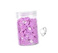 Generic Eyelash Glue Cups Porta Colla per Extension Ciglia Volume Supporto per Colla a Nido D'Ape Anello Porta Colla con Base Adesiva in Pp Materiale Adatto P, Fiore Viola