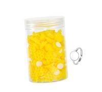 Generic Eyelash Glue Cups Porta Colla per Extension Ciglia Volume Supporto per Colla a Nido D'Ape Anello Porta Colla con Base Adesiva in Pp Materiale Adatto P, Giallo a Nido D'ape