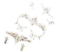 Generic face tattoos stickers, face decals stickers, 3 fogli, adesivi con gemme per viso, glow in the dark, Halloween