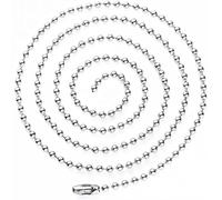 Generic Fai da te in acciaio inox palla Bead catena collana 3mm perline regolabile in metallo tirare catena di estensione catena di perline con connettore abbinato risultati gioielli 1PC