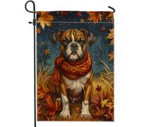 generic Fall Art Boxer - Bandiere verticali da giardino per cortile anteriore e cortile, 30 x 45 cm, double face, per esterni, con stelle autunnali, piccole bandiere in lino, per casa, portico e prato