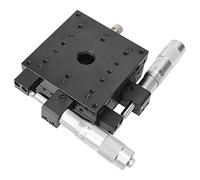 Generic Fasi Lineari XY di Precisione con Messa a Punto per il Posizionamento di Apparecchiature Meccaniche Lega di Alluminio Resistente Anodizzata Nera 80x80x40mm