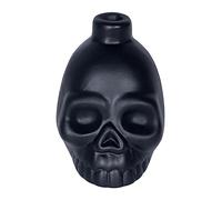Generic Fischietto della morte in stile azteco urlante, in legno nero e ottone, motivo teschio