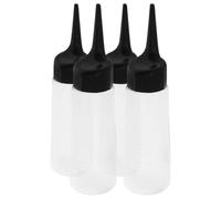 Generic Flaconi Applicatori Trasparenti per Tintura Chioma Set 4 Pezzi in Plastica Corpo Squeeze per Saloni e Uso Professionale