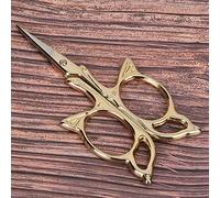 Generic Forbici da Sarto Stile Antico 1pc Forbici Mini Filo retrò Placcate in Oro per Accessori da Ricamo e Cucito (GOLD)