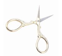 Generic Forbici Piccole Vintage con Manico in TPR, Elegante Strumento per Ricamo a Punto Croce per Fai da Te, Cesoie da Cucito per Tagliare la Carta (GOLD)