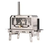 Generic Forno a legna da ardere per esterni con supporto per aromaterapia, stufa a legna in acciaio inox per cucinare all'aperto, barbecue
