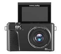 Generic Fotocamera Digitale per Fotografia, Videocamera WiFi 8K 88MP con Messa a Fuoco Automatica con Flash e Schermo Flip de 3" a 180° con Zoom Digitale 18X per YouTuber (BLACK)