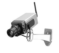 Generic Fotocamera Falsa, Simulazione Fittizia Simulazione Finta Telecamera Fittizia Finta Esterna di Sicurezza Interno a Potenza CcTV LED Lampeggiante Argento